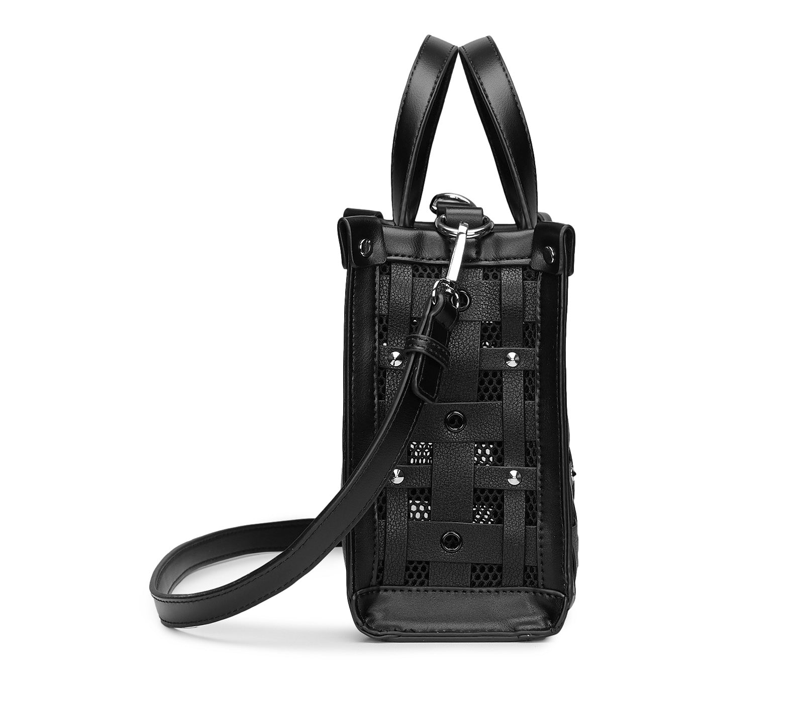 MINI BAG BLACK EYELETS