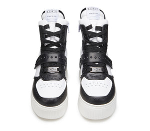 Sneakers Alte da Donna in Pelle Bianca e Nera