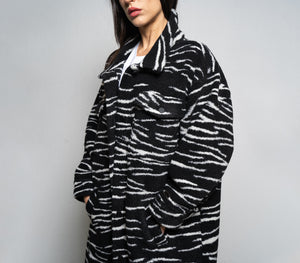 Cappotto da Donna Oversize in Misto Lana Fantasia Animalier